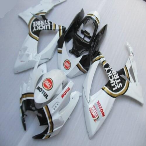 Motorcycle Fairings Kit Fit For gsxr600/750 2006-2007 Bodywork Set High Quality ABS Injection NEW White Lucky