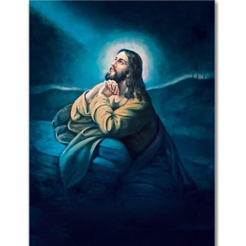 Square/Round Diamond DIY Diamond Painting Cross Stitch Embroidery Jesus Prayer Rhinestone Mosaic Art Deco Gift