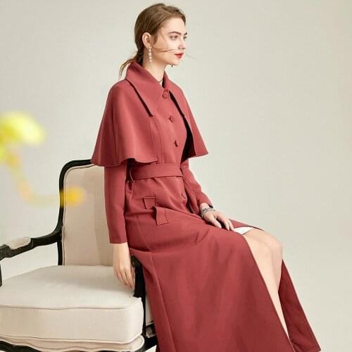 LOKEDIKE Women's Classic Trench Coats