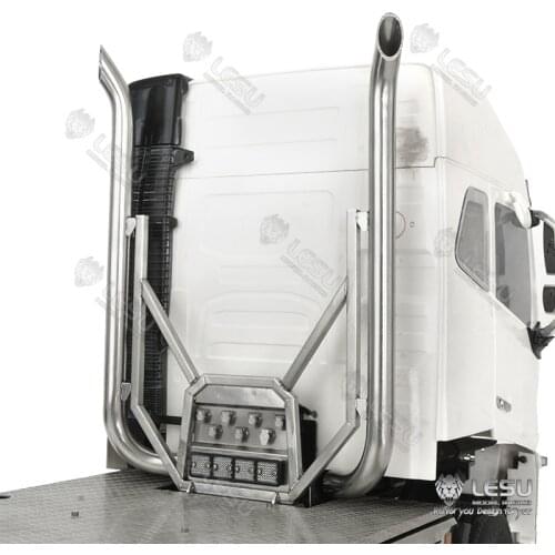 Metal LESU Exhaust Pipe Parts Light Rack for 1/14 RC TAMIYA VOLVO Tractor Truck Trailer DIY Model