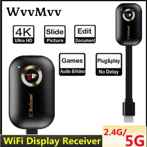 Mirascreen G9 Plus 5G/2.4G 4K Wireless HDMI-compatible H.265 Wifi Display Dongle Mirror Airplay DLNA Receiver for HDTVProjector