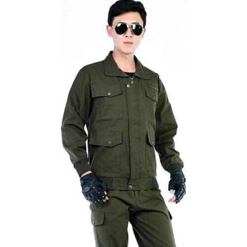 Male Workwear Suit Men Casual Long Sleeve Workwear Suits Wear-Resistant Work Clothes Pockets Sweatshirt Sweatpants Mens Set