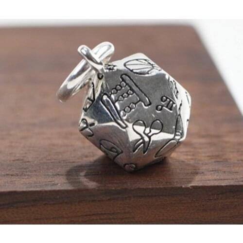 BOCAI New Creative Cartoon LOGO Design 2021 Trend Real S925 Silver Geometric Three-Dimensional Wide Woman Pendant