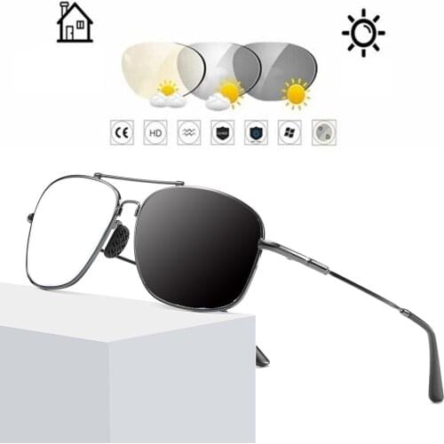 Oversized Memory Metal Legs Pilot Photochromic Grey Reading Glasses +0.75 +1 +1.25 +1.5 +1.75 +2 +2.25 +2.5 +2.75 To +4