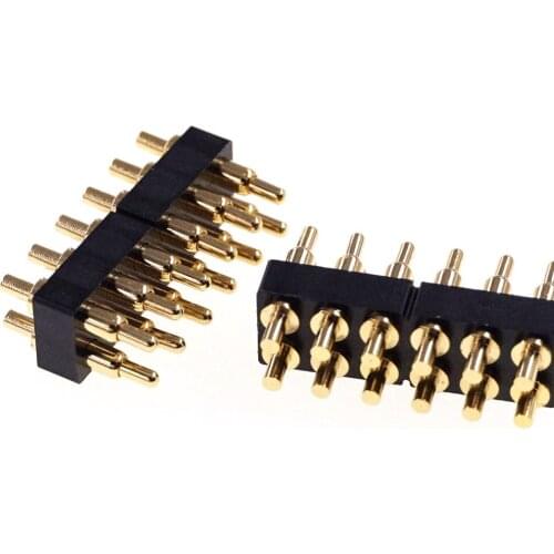 20pcs Spring loaded pogo pin connector 2x6 12 Pin Pitch 2.54 mm through hole PCB Vertical 7.0 mm Height Spring Header Pin Male