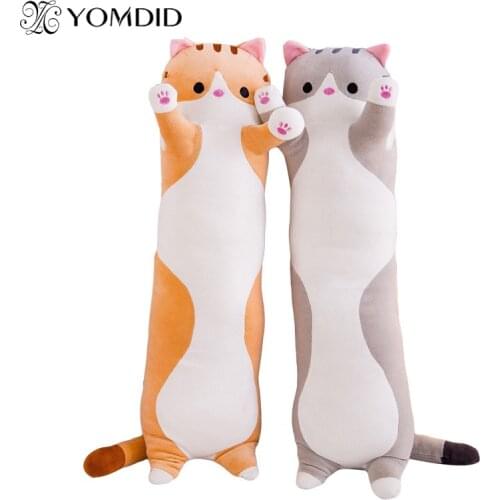 Fashion Cute Cat Sleep Long Plush To Send Children Knee Pillow Almofada Coussin Birthday Gift Cojines Decorativos Seat Cushion