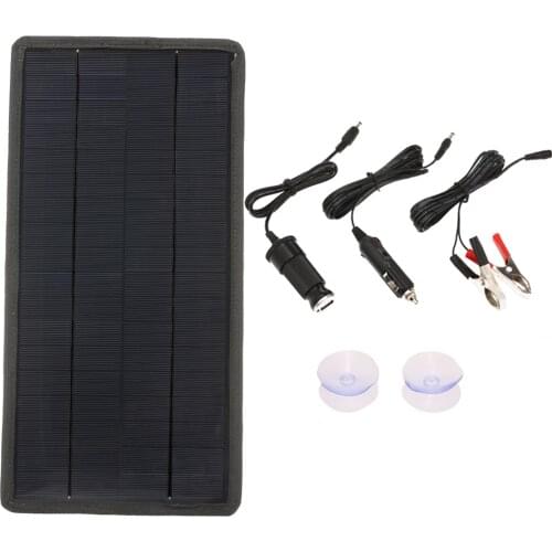 Portable Solar Charger Solar Car Battery Charger Solar Power Panel Backup Trickle Charging for RV Motorcycle Boat Marine Trailer