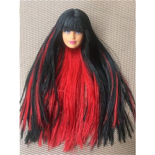 Rare Global Limited Collection Doll Head Princess Fashion Red Lips Highlight Hair Girl DIY Dressing Toys Christmas Birthday Gift