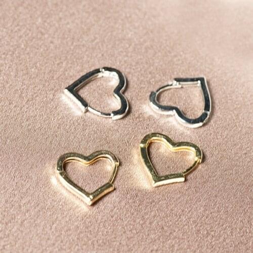 Punk Gold Silver Color Hoop Earrings For Women Charming Simple Small Heart Round Square Huggie Earring Fashion Party Jewelry