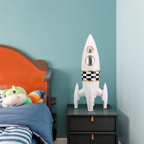 Nordic Modern Art Figurines Space Rocket Model Sculpture Kids Room Decoration Home Accessories Resin Crafts Large Ornaments