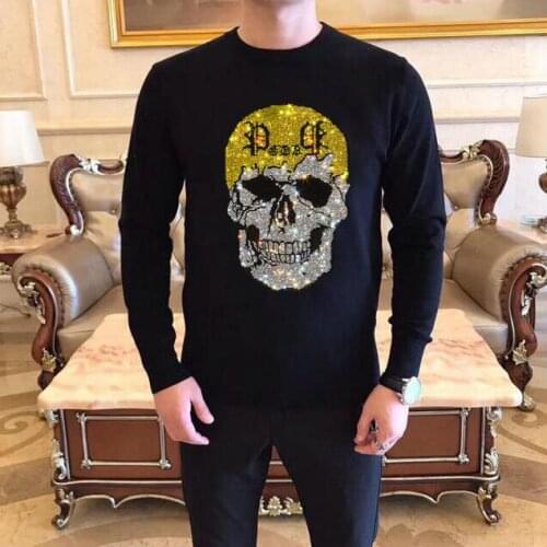 Rhinestones Fashion Brand Men Clothing Diamond stone sweaters Sportswear 2021 hot sale design