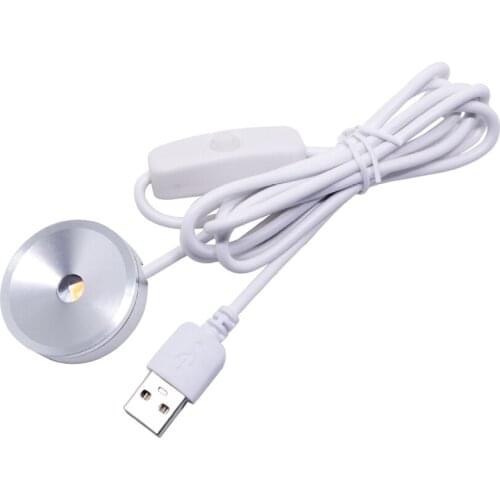 Super Mini LED Spot Light USB Cabinet Spotlight White/Silver/Black Small Surface Mounted Bedroom Night Lamp Wholesale 12pcs/lot