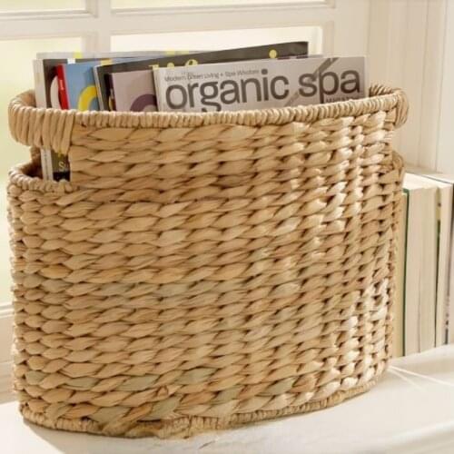 Sustainable seagrass with clear lacquer basket wholesale home storage & organization