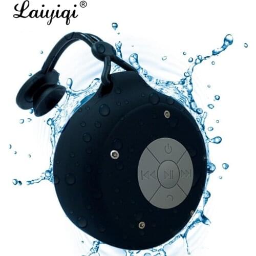 Laiyiqi 2021 suction waterproof BT speaker bluetooth hook Lanyard shower bath toilet bathroom sucker impermeable telefono ducha