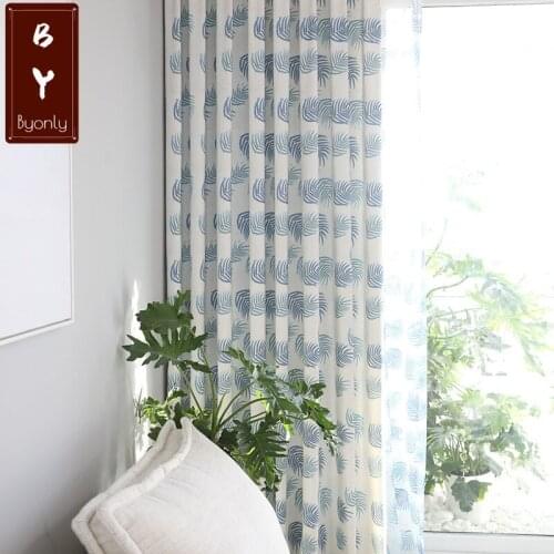 Curtains for Living Room Maple Simple Pure Fresh Sitting Room Bedroom Balcony Terylene Fabric Window Screen Northern Rural Style