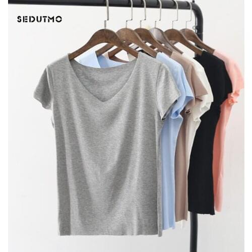 SEDUTMO 2018 Summer 100% Cotton T Shirt Women Harajuku Candy Short Sleeve Tops Loose Shirts Casual Tee Blusas ED189