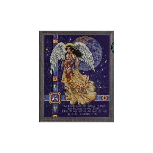 Gold Collection Lovely Counted Cross Stitch Kit The Web of Life Angel Goddess and Moon Star Starry Night dim 72733