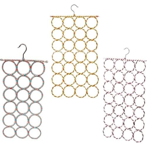 1Pc Scarf Hanger Organizer Holder Multifunctional 28 Count Loops Scarf Racks Tie Racks Closet Organizer Colors Random