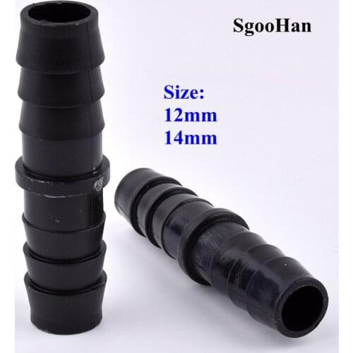 2~200pcs 12 14mm Black Plastic Direct Connectors Aquarium Tank Hose Pagoda Joint Garden Irrigation Water Pipe Supply Connector