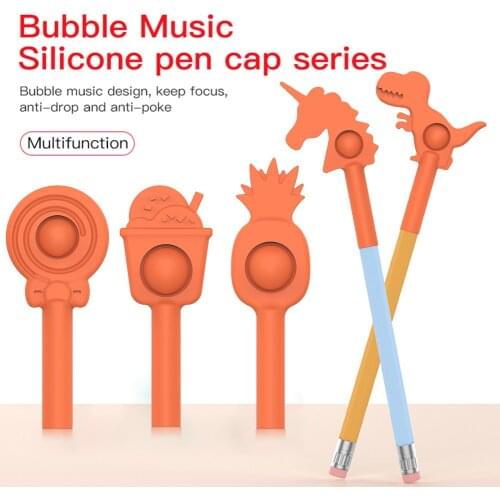 2021 Fidget Toys Simple Anti-Pressure Toys Decompression Push Bubbles Children Squeeze Toys Keychain Pen Cap Case Extension#20