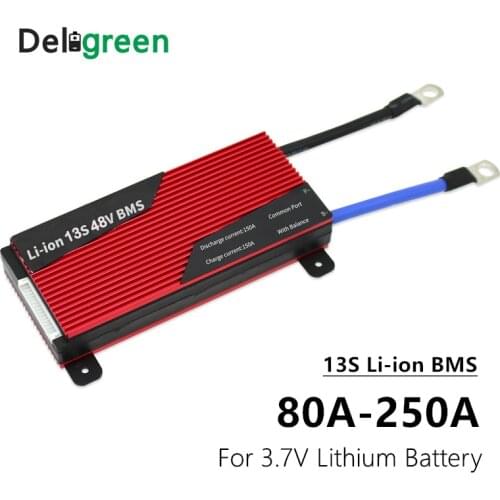 3.7V BMS 13S 80A 100A 120A 150A 200A 250A PCM/PCB/BMS for 54.6V 48V lithium Li-ion battery pack 18650 for electric bicycle/UPS