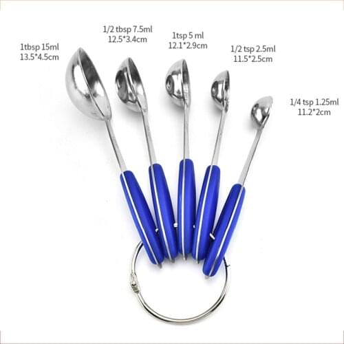 5 Piece Measuring Cups Measuring Spoons Set Stainless Steel Measuring Cup Spoon For Baking Tea Coffee Kitchen Measuring Tools