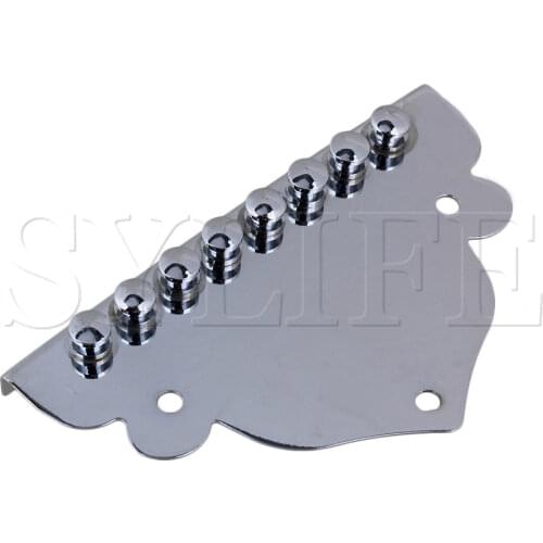 70 x 41 mm Chrome Plated Metal 8 String Mandolin Guitar Tailpiece Silve