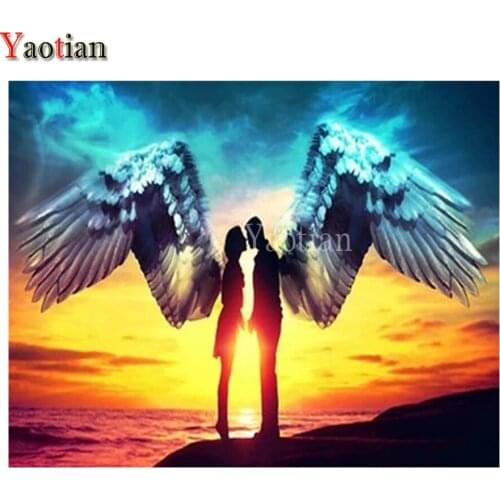 Diamond Painting Full Square Couple Ange Wings Cross Stitch Sale Diamond Embroidery Mosaic Art picture of Rhinestone Home Decor