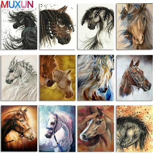 Muxun Diamond Painting Horse Full Square Diamond Embroidery Animals Picture 5D Diy Mosaic Rhinestone Home Decoration Gift Rp499