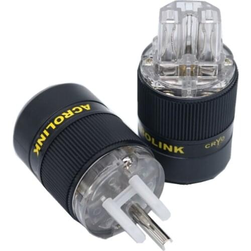 Free shipping 2pcs/lot FP-12 & FC-12 Power Plug with pure copper conductor US AC version Plug for hifi Power Cable