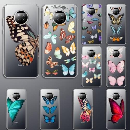 Flying Butterfly beautiful animal Phone Case Transparent for Xiaomi Redmi note 10 t 8 9 pro lite 11 high quality etui