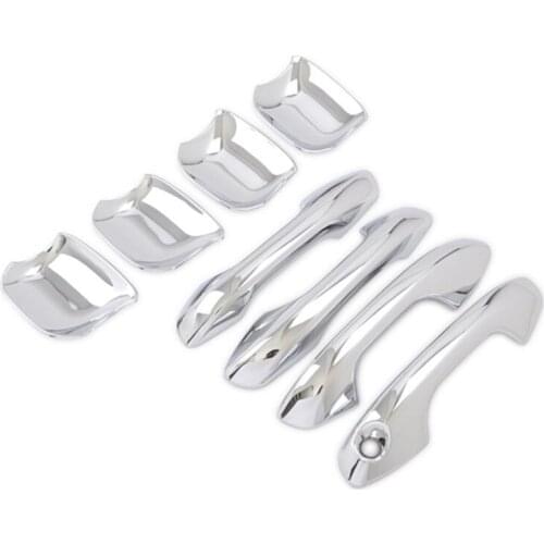 For 2017 2018 2019 2020 Kia Rio 4 X-line Chrome Carbon Fiber Door Handle Cover Cup Bowl Trim Sticker Overlay Styling Accessories