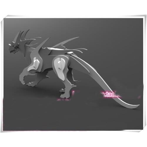 Oriental dinosaur dragon DWG CAD drawing file for cnc laser cutting engraving D3