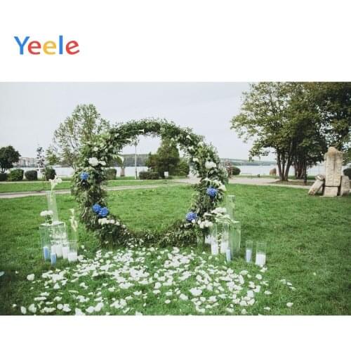 Yeele Wedding Party Photocall Flower Wreath Grasses Photography Backdrops Personalized Photographic Backgrounds For Photo Studio