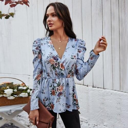 European and American fashion casual womens spring and summer V-neck sexy printed T-shirt top