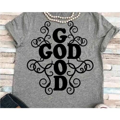 Christian god is good t-shirt women fashion grunge tumblr cotton slogan graphic faith Jesus camisetas quote tee church quote top