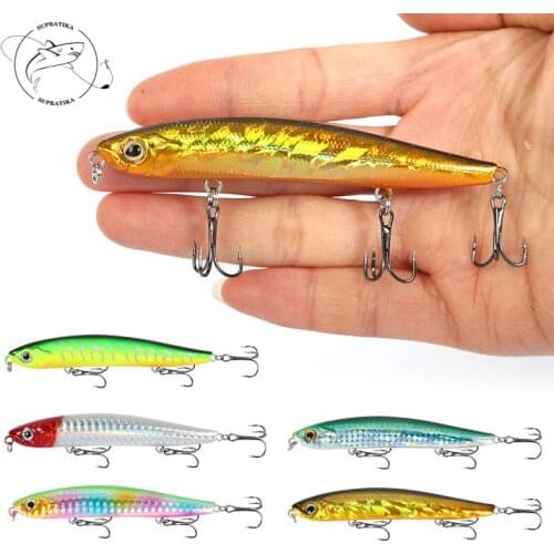 9cm/8g Artificial Pencil Sinking High Quality Plastic Hard Bait Swimbait 3D Eyes With Hook Bionic Bait Freshwater Fishing Lure