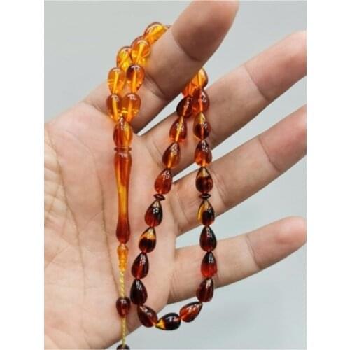 Islamic Tasbih Muslim Rosary Beads 33 Prayer Rosary For Men Bracelet For Men Accessory amber oltu amber stone Handmade Turkey