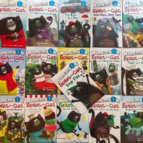 16 Books/Set I Can Read Splat the Cat English Story Book Children Early Educaction Reading Book with CD Usborne Books Livros