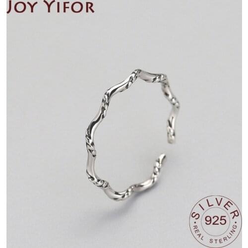 Vintage Minimalist Personality Wave Punk Ring 2020 Genuine 925 Sterling Silver Fine Jewelry For Women Birthday party Gift
