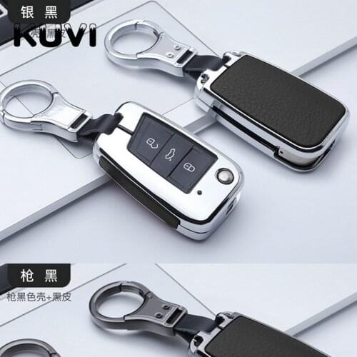 Leather Key Case Key Cover For Volkswagen vw Golf 7 GTI R MK7 Tiguan For Skoda Octavia A7 Karoq For Seat Leon Ibiza Key Portect