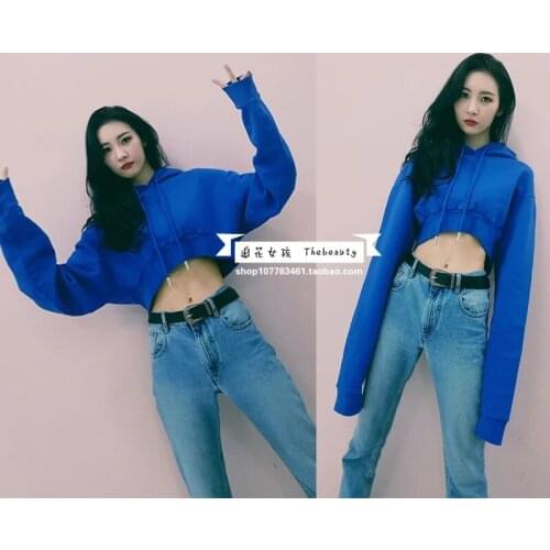 Kpop Seo Yea Ji IU Lee Ji Eun streetwear Harajuku Long-sleeve hoodies women hip hop short sweatshirts korean hooded loose tops