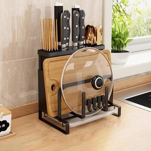 Carbon Steel Kitchen Rack Desktop Kitchen Supplies Cutting Board Flatware Kitchen Supplies