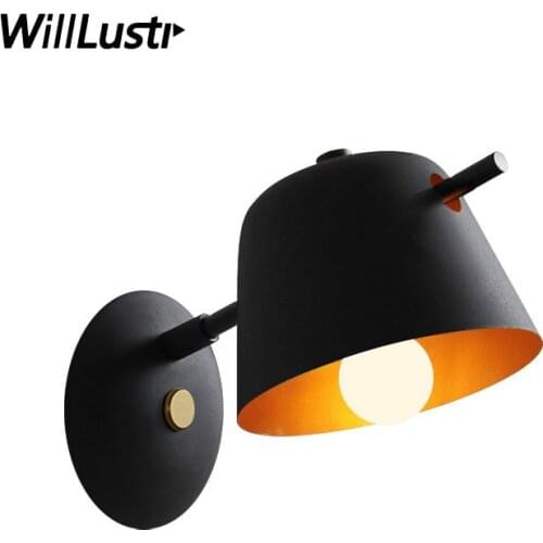 Macaron Color Frosted Iron Wall Lamp White Blue Black Metal Sconce Hotel Restaurant Corridor Aisle Balcony Bedside Reading Light