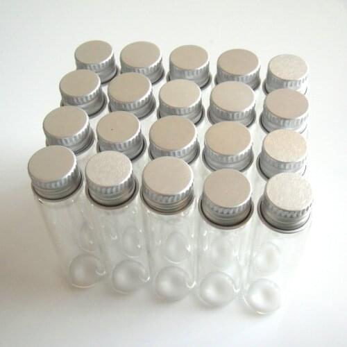 20 Pcs 16x60mm 6ml 3/2 Dram Tiny Small Clear Bottles Glass Vials With Screw Caps For Wedding Holiday Decoration Christmas Gifts