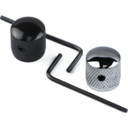 FLEOR 12pcs Electric Guitar Knobs Metal Speed Control Knobs with Wrench, Chrome/Black Option