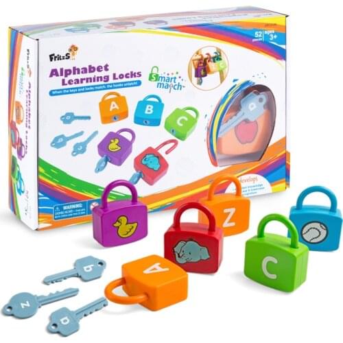 Montessori Sensory graphics paired with English alphabet teaching toys Kindergarten Early education puzzle unlock teaching aids