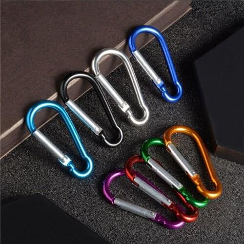 Outdoor Climbing Aluminium Alloy D Shape Buckle Carabiner Survial Key Chain Climb Hook Clip Backpack Buckle Keychain