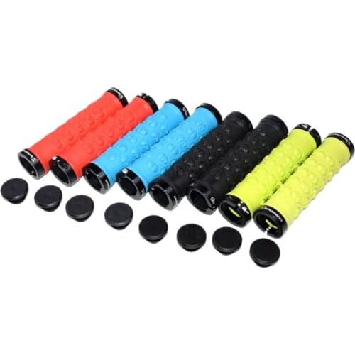 Newest SPOMANN alloy+TPR bicycle handlebar locked grip skulls grip bike handlebar end plugs MTB bike parts 4 colors Free ship