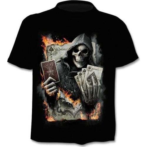 New Mens Skull T shirts Brand punk style finger skull 3Dt- shirts Men Tops Hip hop 3d print skull punisher T-shirt dropshipping